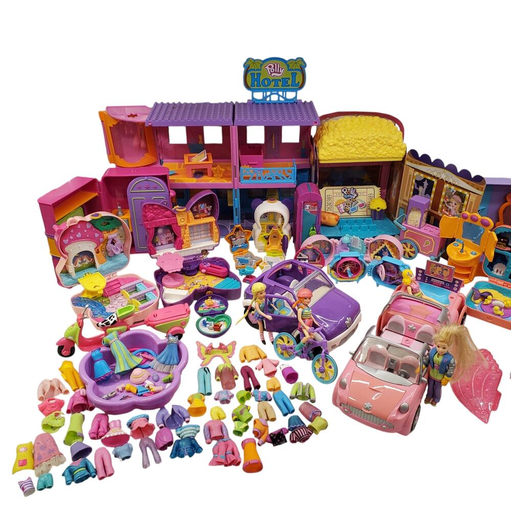 Vintage Polly Pocket Bundle Polly Pocket Hotel Cars Compacts Playsets